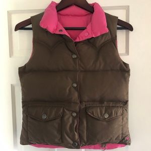 Reversible American Eagle Vest Brown / Pink